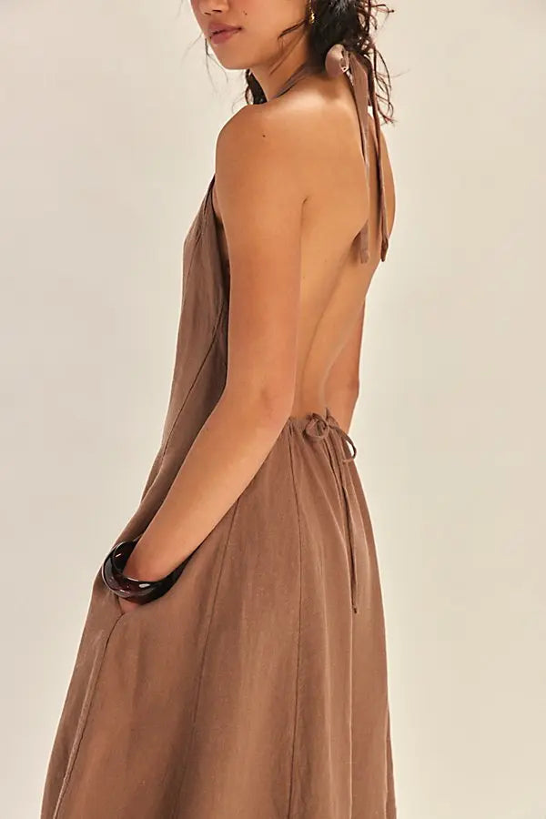 Free People Reese Linen Culotte One-Piece (Surplus - New)