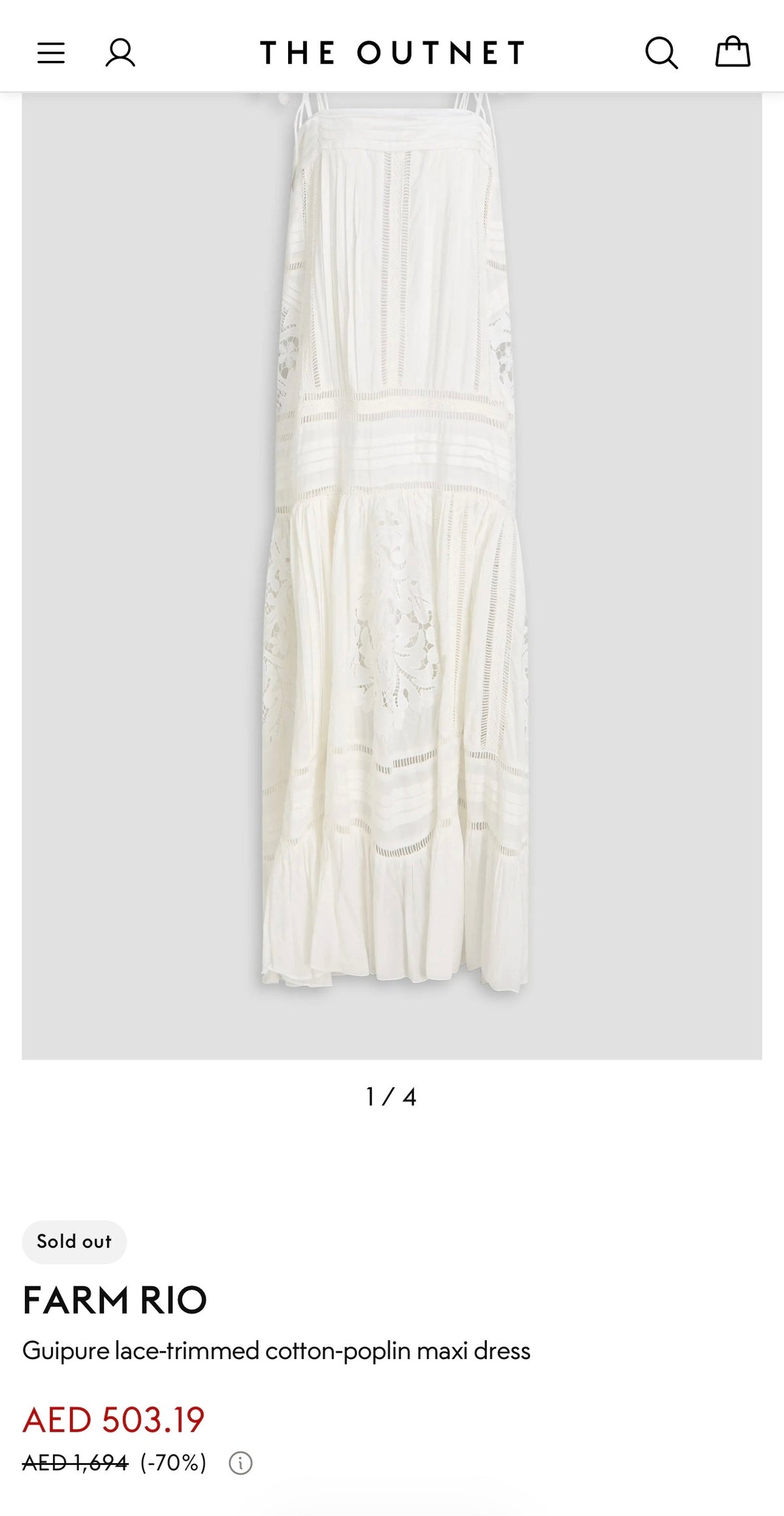 Farm Rio Active White Lace Sleeveless Midi Dress (Surplus - New)