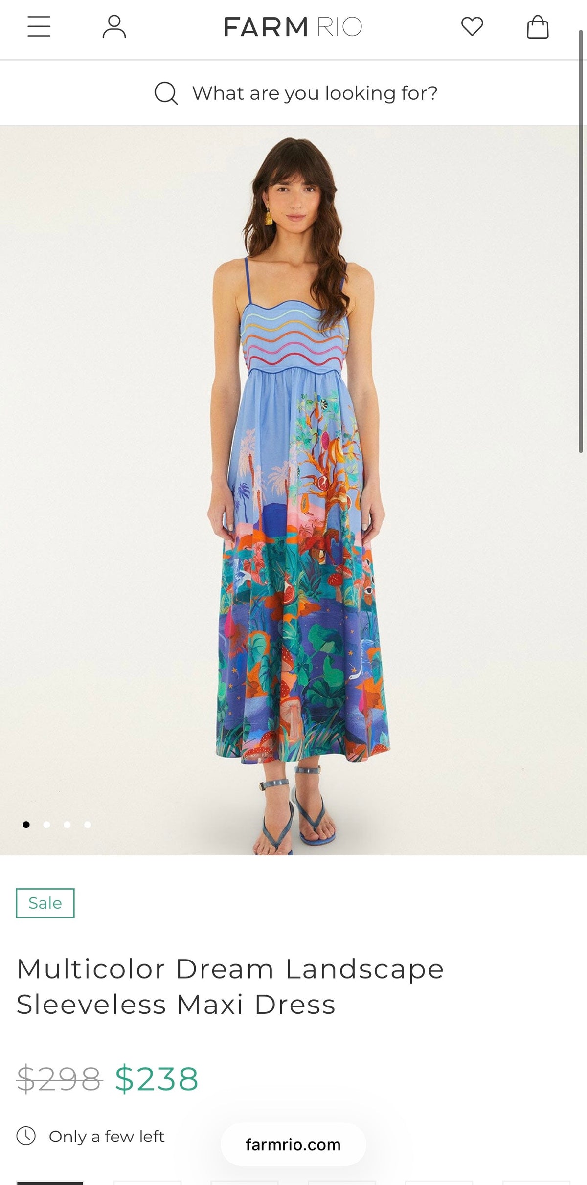 Farm Rio Multicolor Dream Landscape Organic Cotton Sleeveless Maxi Dress (Surplus - New)