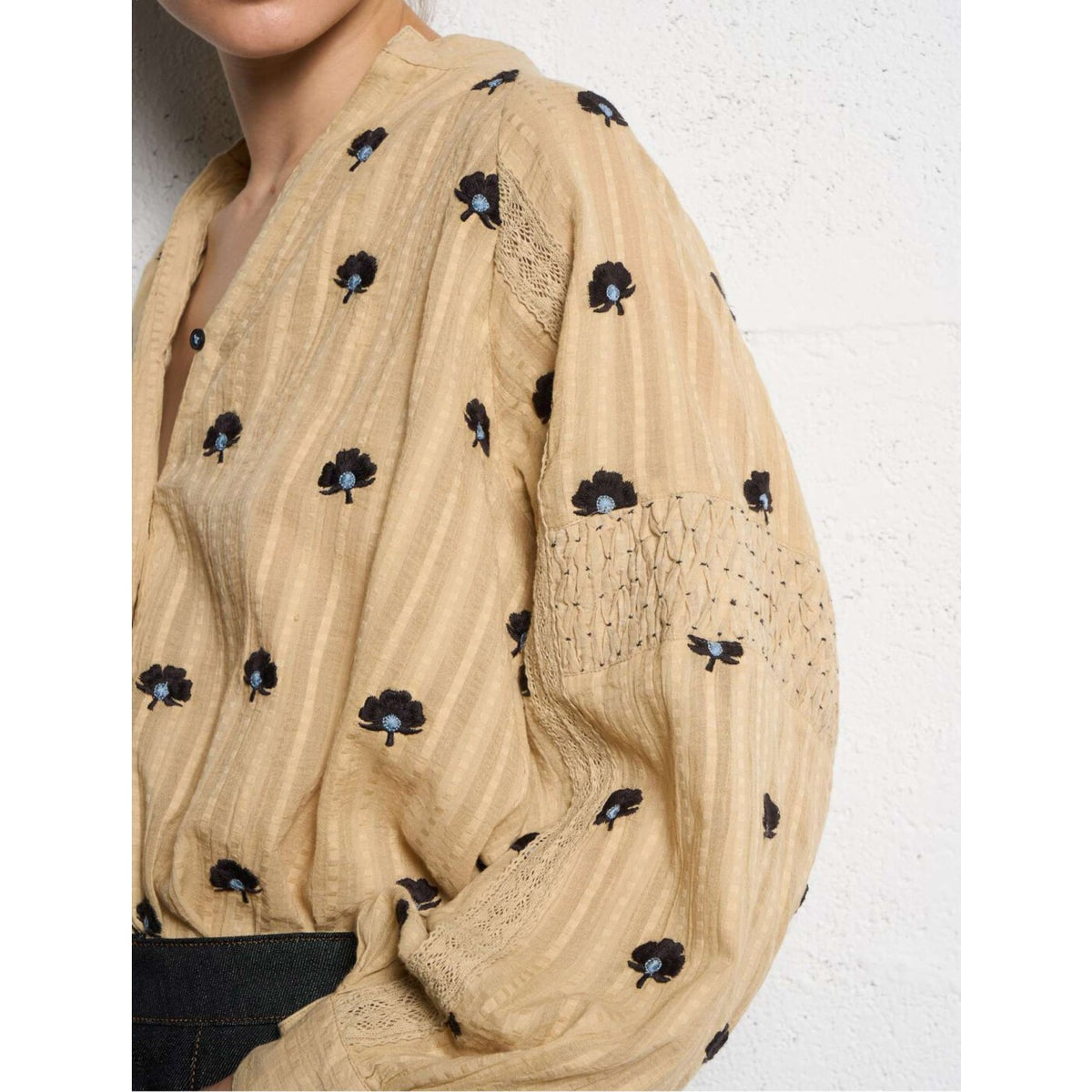 Maison Hotel Fleur Blouse in Geranium Ivory (Surplus - New)
