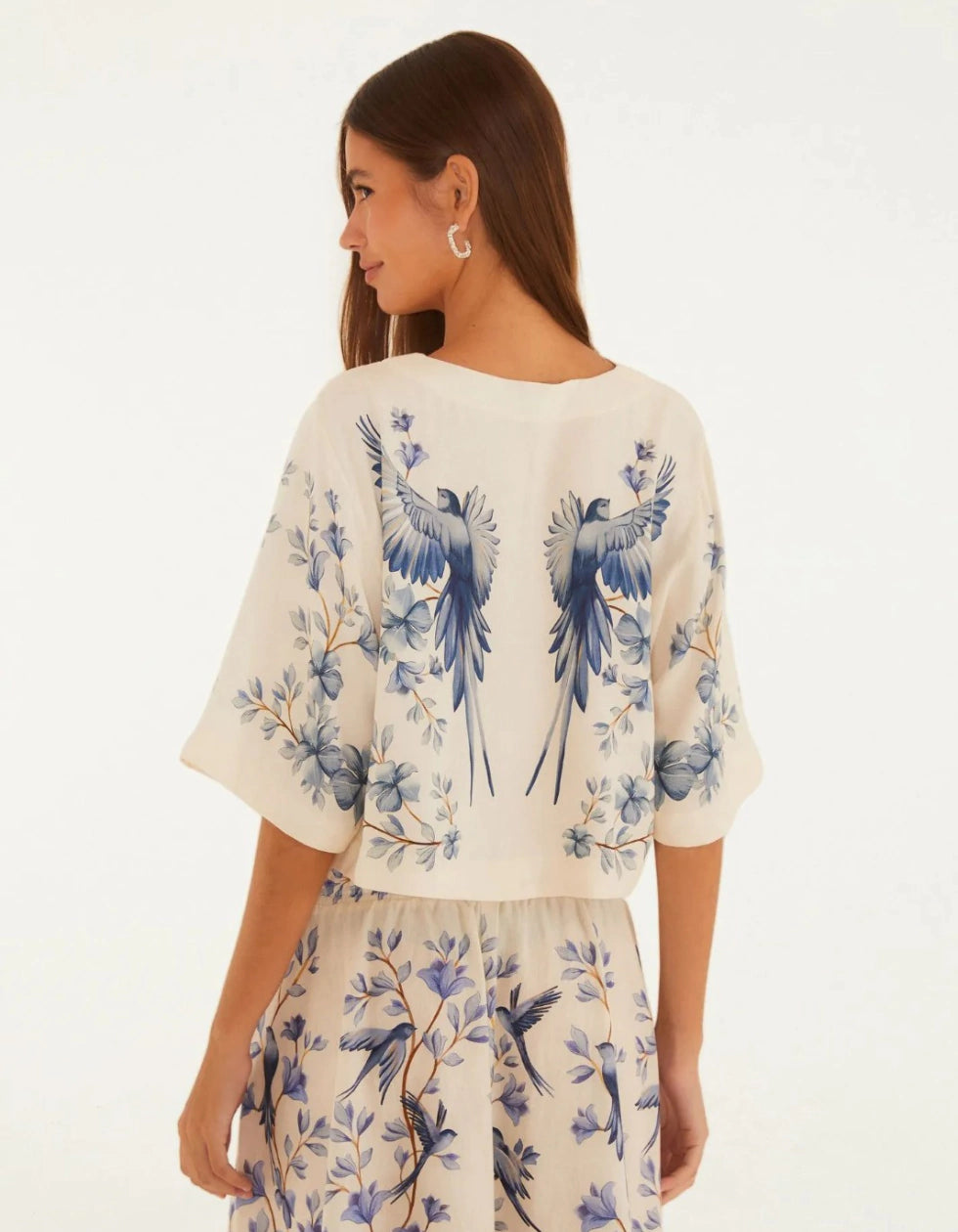 Farm Rio Voo Em Flor Cropped T-Shirt (Surplus - New)