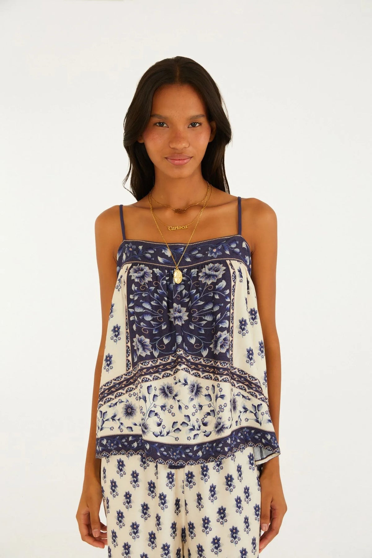 Farm Rio Nara Print Tank Top & Straight-Leg Pants Set (Surplus - New)