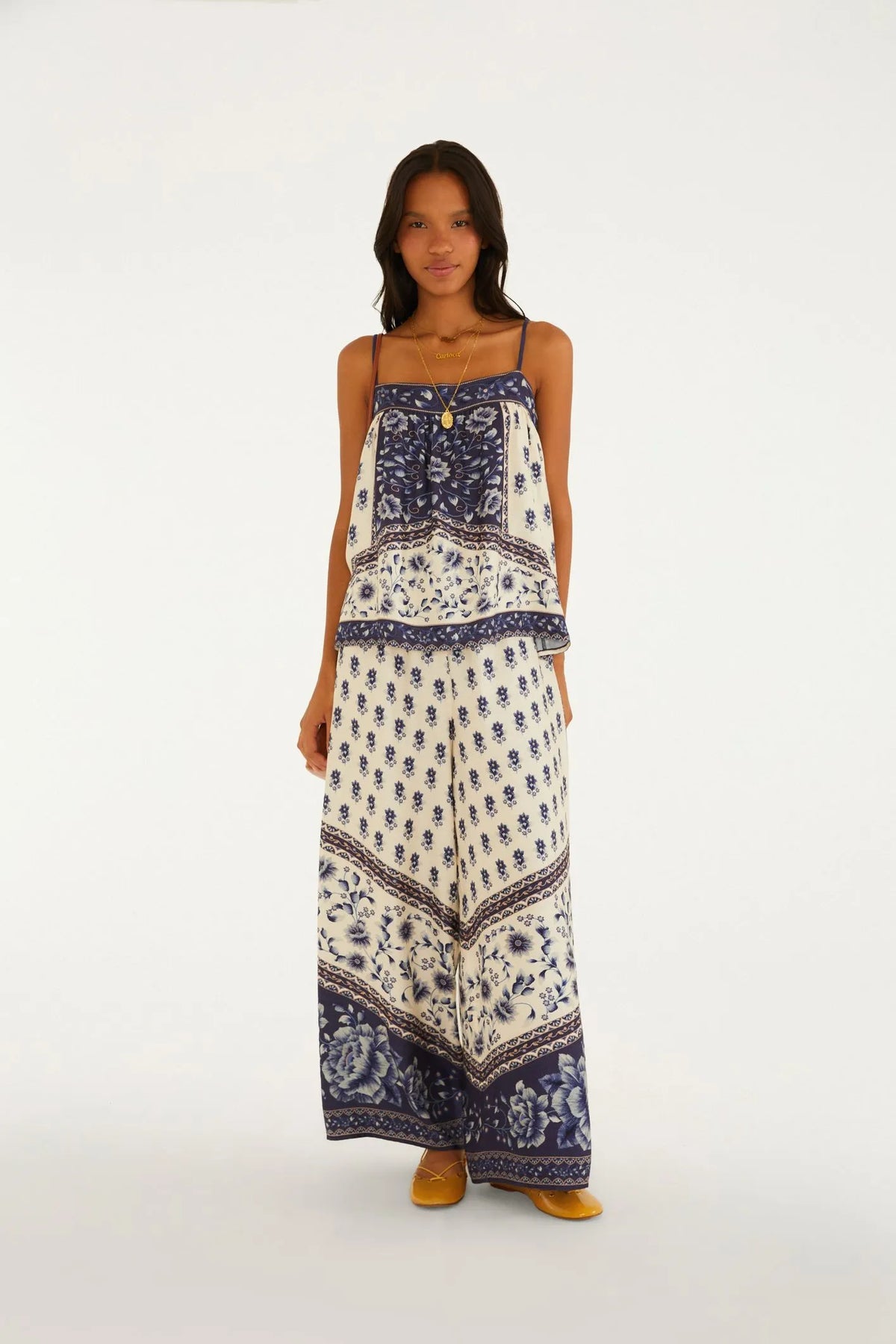 Farm Rio Nara Print Tank Top & Straight-Leg Pants Set (Surplus - New)