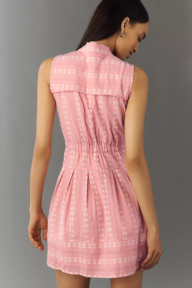 Maeve Sleeveless V-Neck Shirtdress in Pink (Surplus - New)