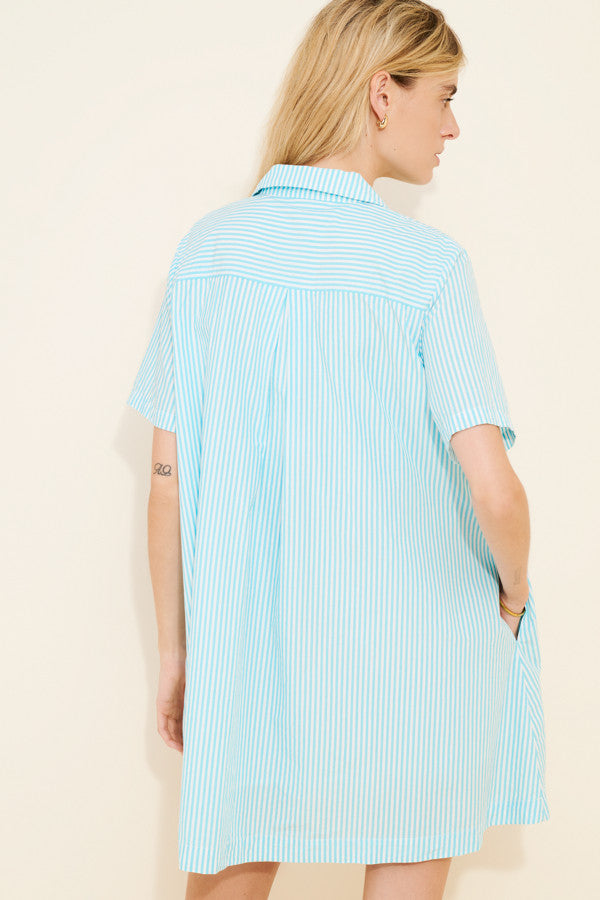 The Pollie Short-Sleeve Swing Tunic Mini Dress: Embroidered Edition (Surplus - New)