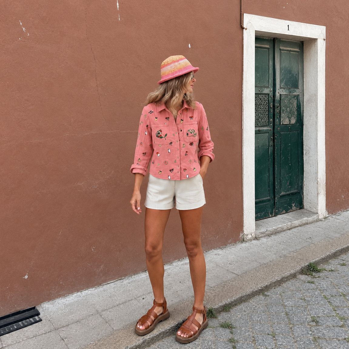 Anthropologie The Tabby Embroidered Icon Button-down Shirt by Pilcro (Surplus - New)