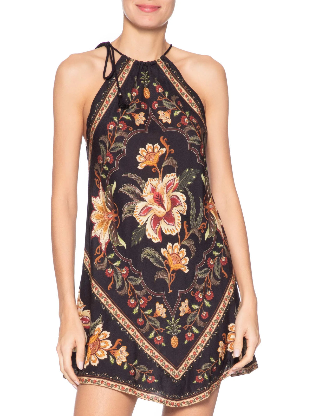 Farm Rio Jardim Majestoso Black Floral Mini Dress (Surplus - New)