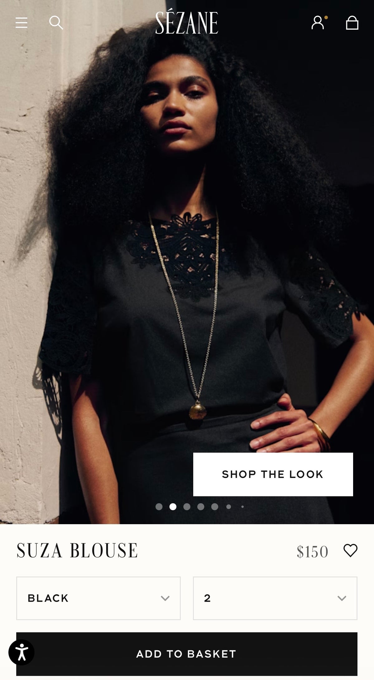 Sezane Black Top with Embroidery (Surplus - New)