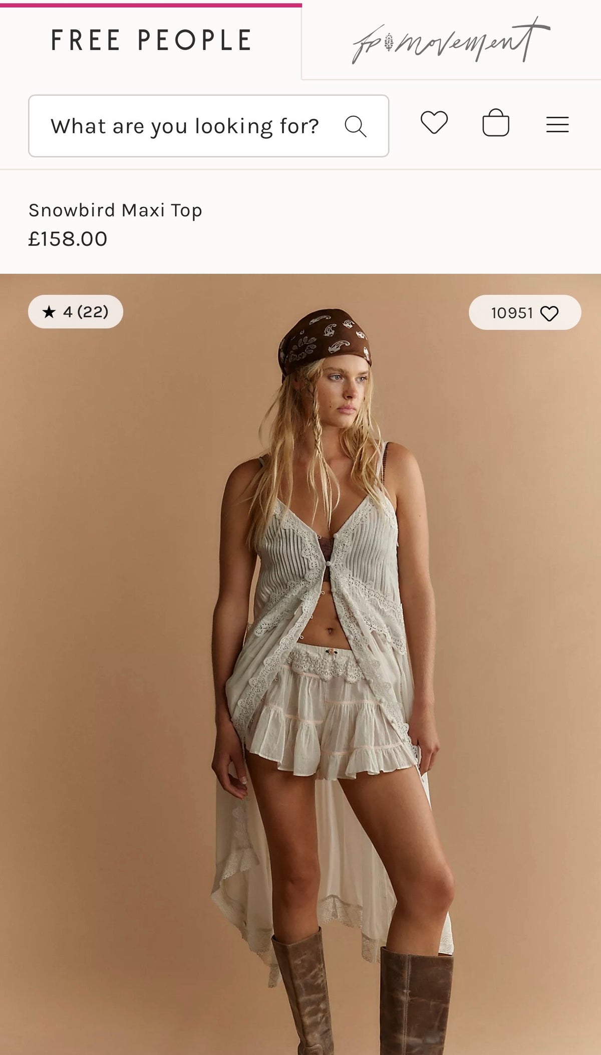 Free People Snowbird Maxi Top (Surplus - New)
