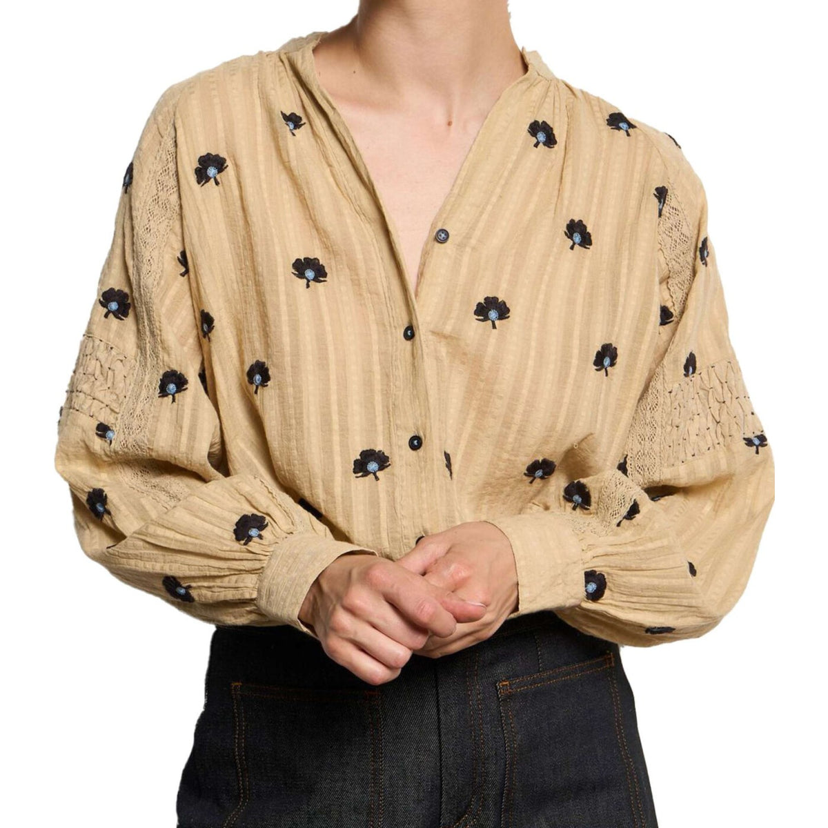 Maison Hotel Fleur Blouse in Geranium Ivory (Surplus - New)