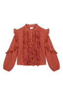 Nesines Elise Blouse Cotton Ruffle & Lace-Trim Blouse (Surplus New)