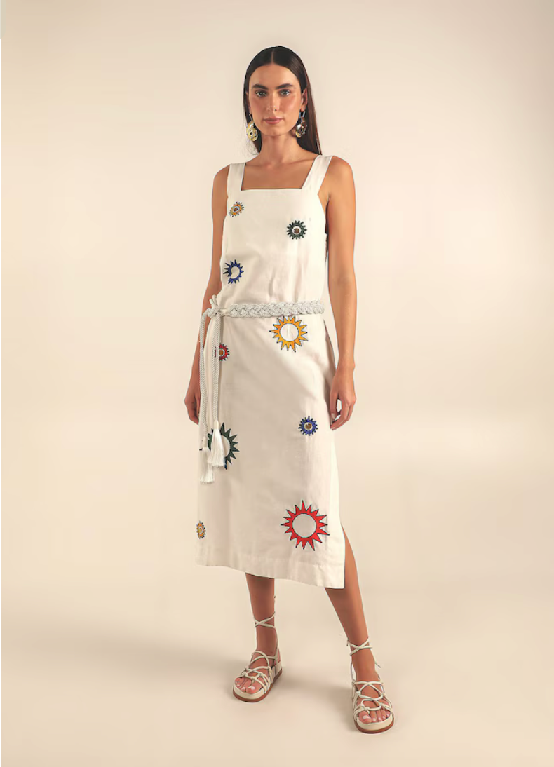 Abercrombie Embroidered Linen Midi Dress (Surplus - New)