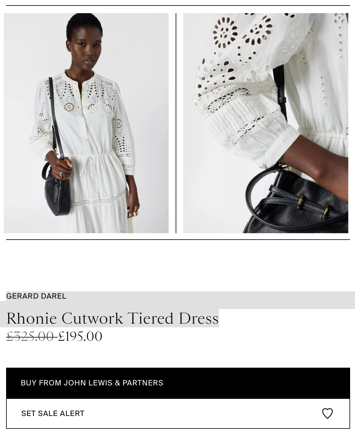 Gerard Darel Rhonie Cutwork Tiered Maxi Dress in Cream (Surplus - New)