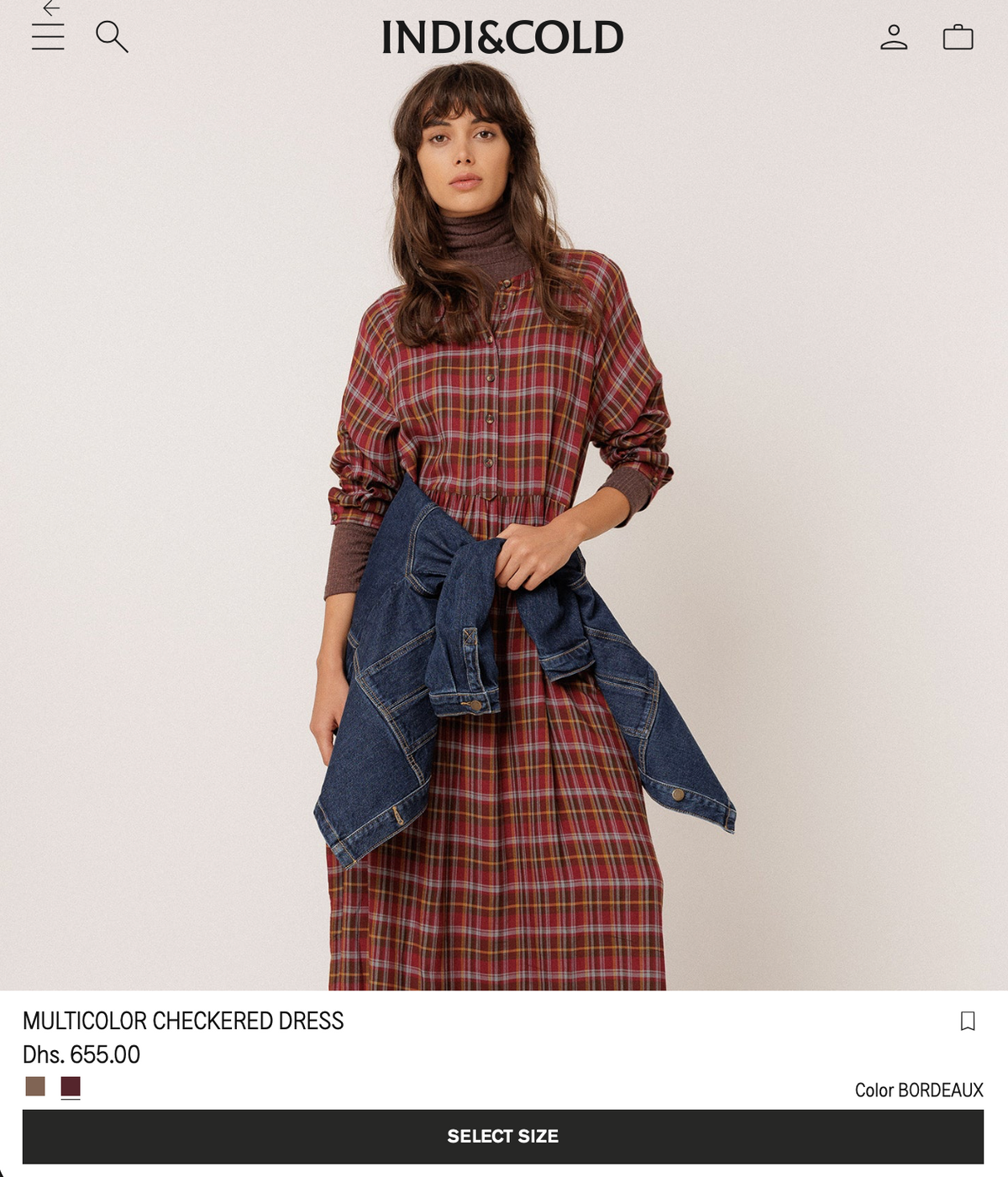 Indi&Cold Multicolor Checkered Long Dress (Surplus - New)