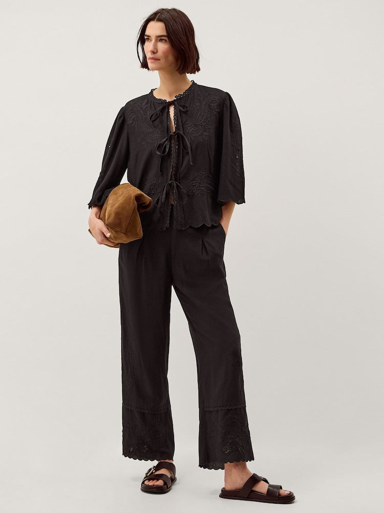 Monsoon Cindy Embroidered Tie Front Top (Surplus - New)