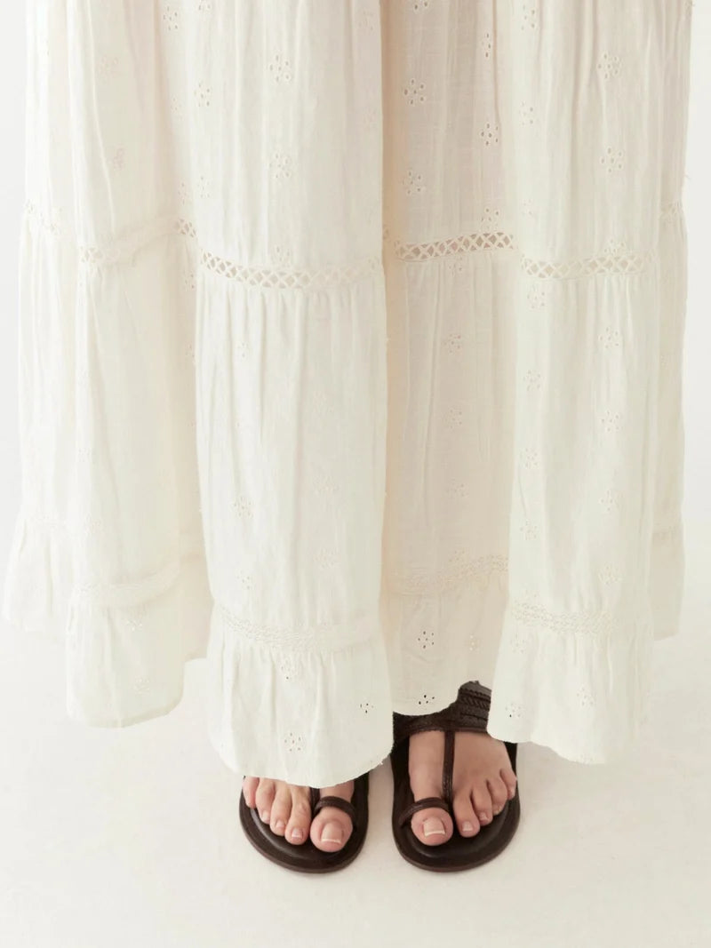 Maison Hotel Amalia Dress Mosaique Ivory, Cotton Embroidered Dress (Surplus - New)