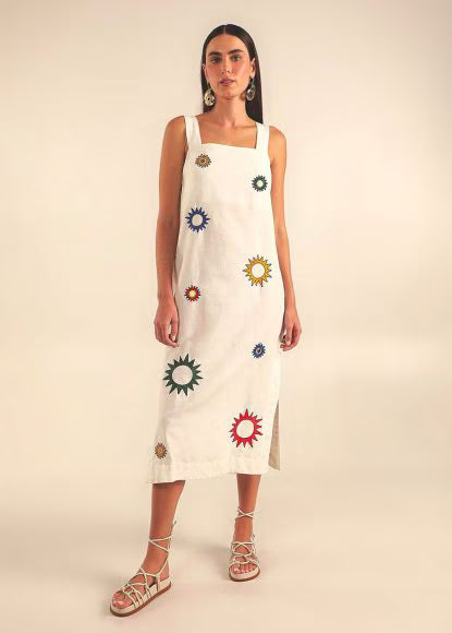 Abercrombie Embroidered Linen Midi Dress (Surplus - New)