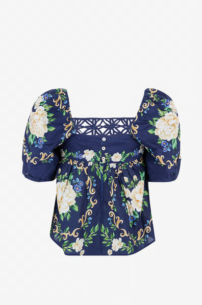 Farm Rio Flower Tapestry Yoke Blouse (Surplus - New)