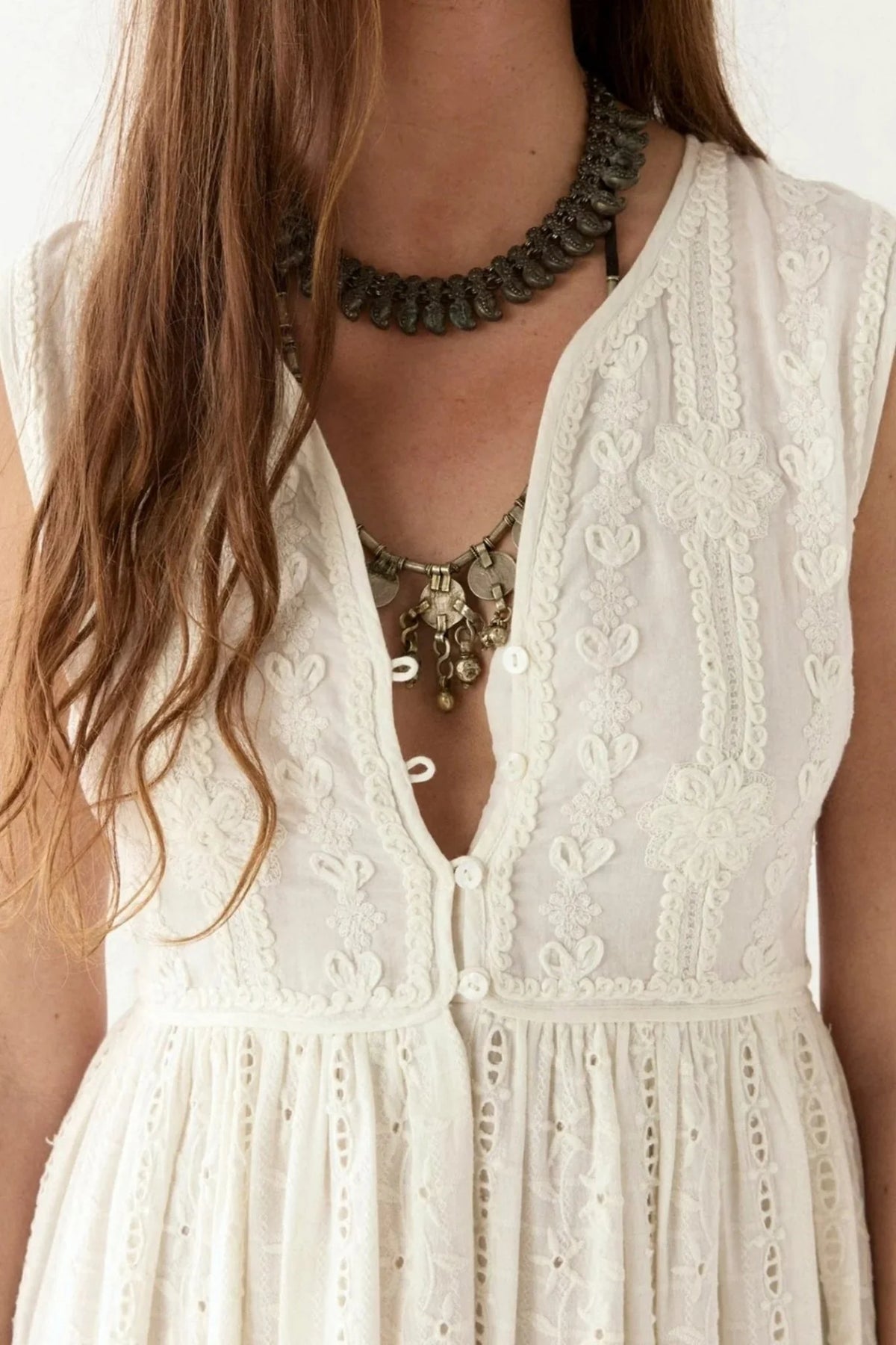 Maison Hotel Lord Byron Amandine Dress in Pearl