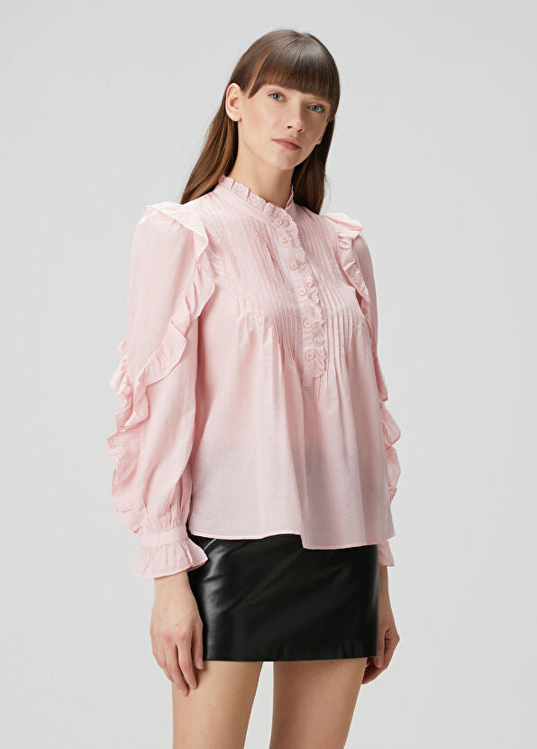 Zadig&Voltaire Timmy Light Pink Ruffle Detailed Shirt (Surplus - New)