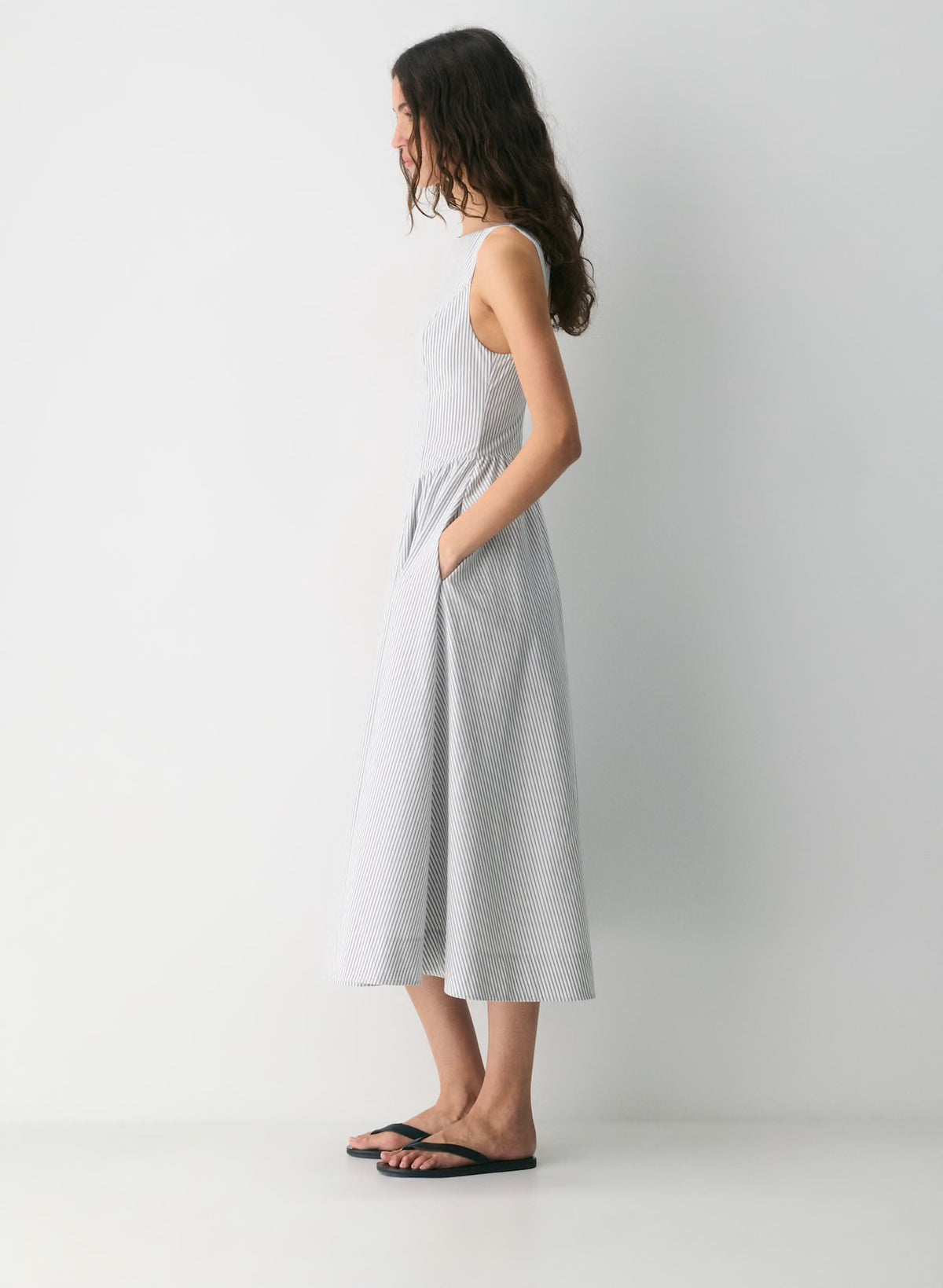Aritzia Wilfred Tina Poplin Dress – Striped Cotton Maxi Dress (Surplus - New)