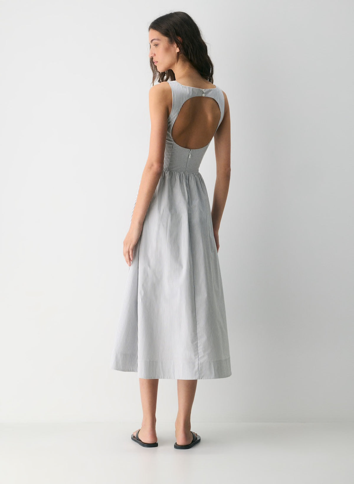 Aritzia Wilfred Tina Poplin Dress – Striped Cotton Maxi Dress (Surplus - New)