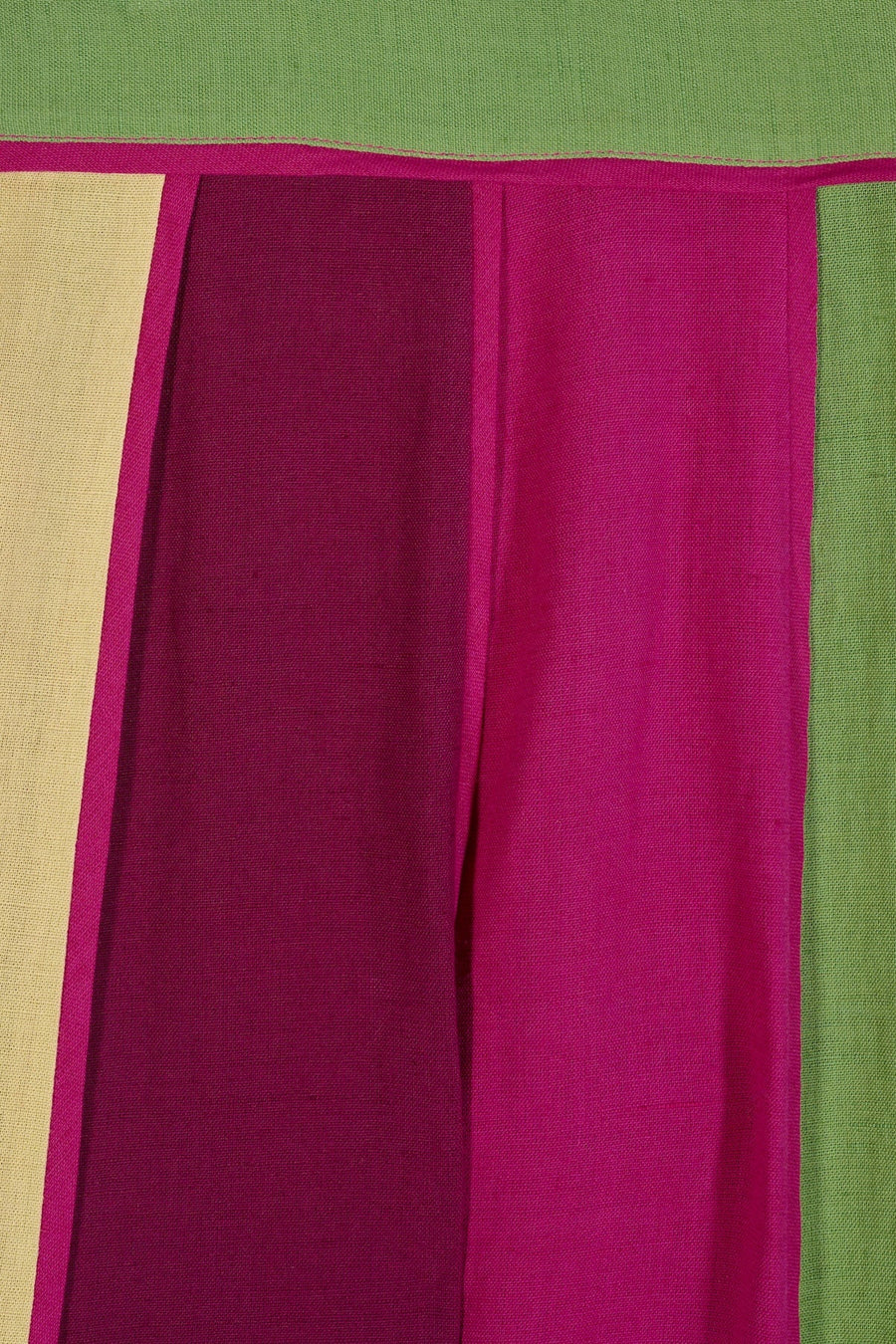 Maria de la Orden Samara Skirt – Olive & Magenta Cotton Midi Skirt (Surplus - New)