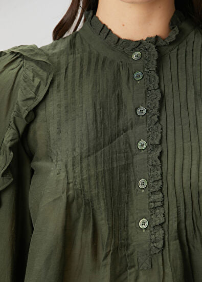 Zadig&Voltaire Timmy Khaki Ruffle Detailed Shirt (Surplus - New)