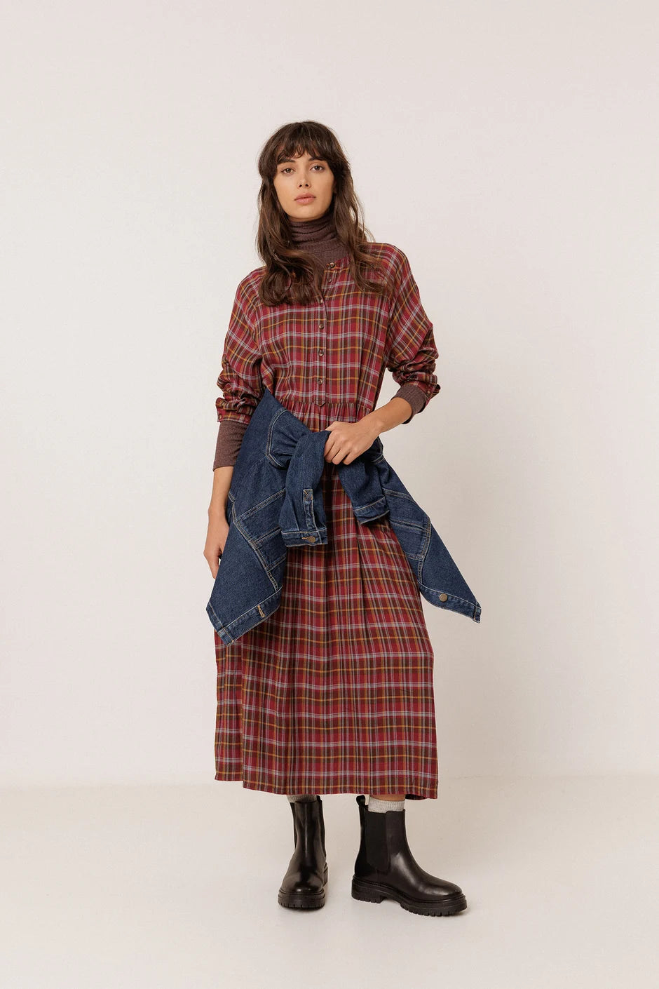 Indi&Cold Multicolor Checkered Long Dress (Surplus - New)