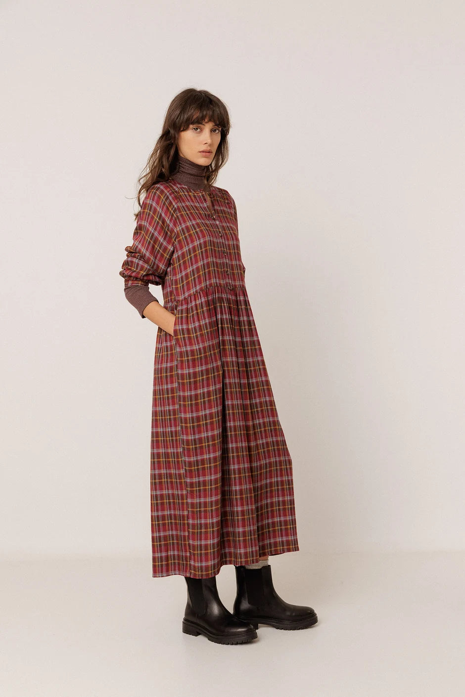 Indi&Cold Multicolor Checkered Long Dress (Surplus - New)