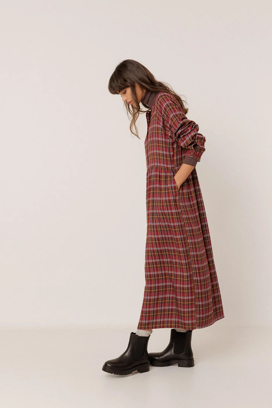 Indi&Cold Multicolor Checkered Long Dress (Surplus - New)